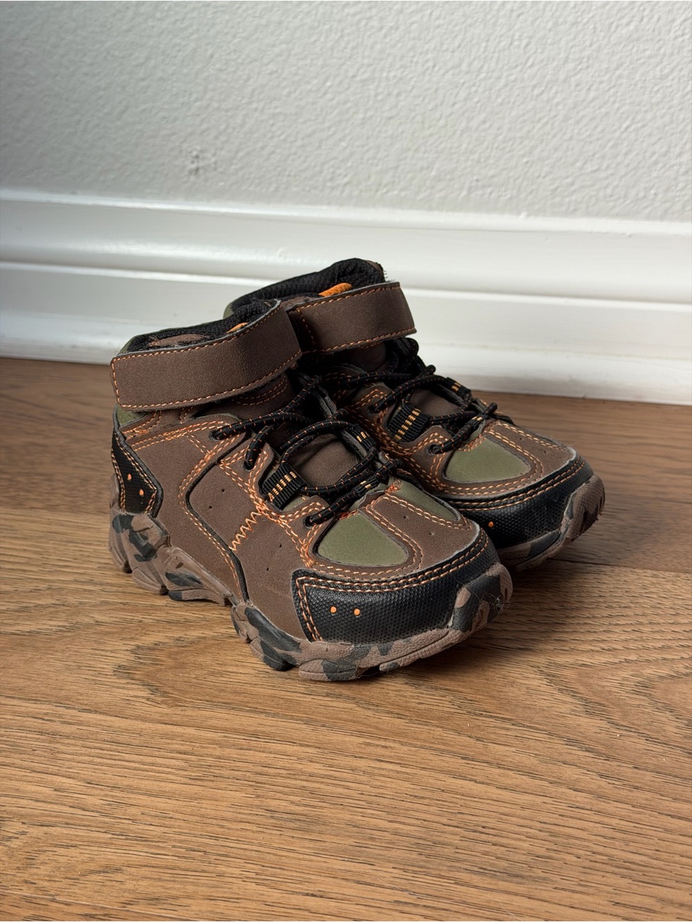 Brown & Green Trail Hiking Boots - Toddler Size 6 - Lightweight Outdoor Shoes